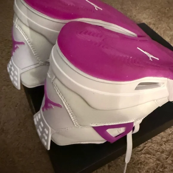 Jordan Kids White and Purple Sneakers